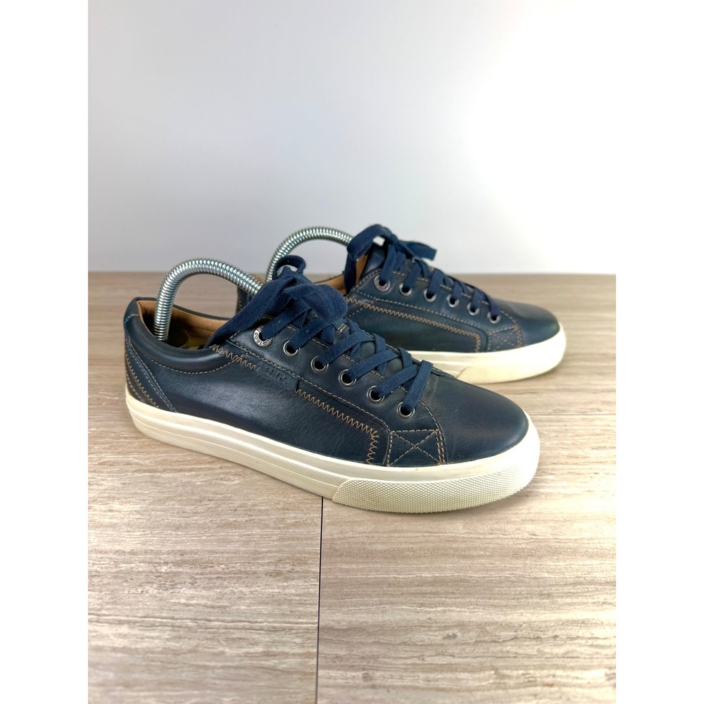 Taos Footwear Plim Soul Lux Navy Blue Leather Low Top Sneakers Women's Size 8